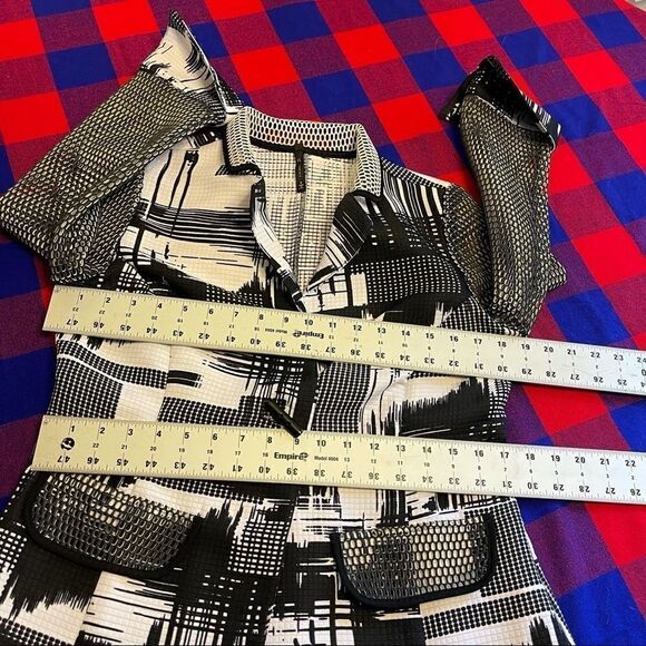 IC By Connie K Retro Black White Lagenlook Blazer Jacket Size Small - Picture 10 of 11